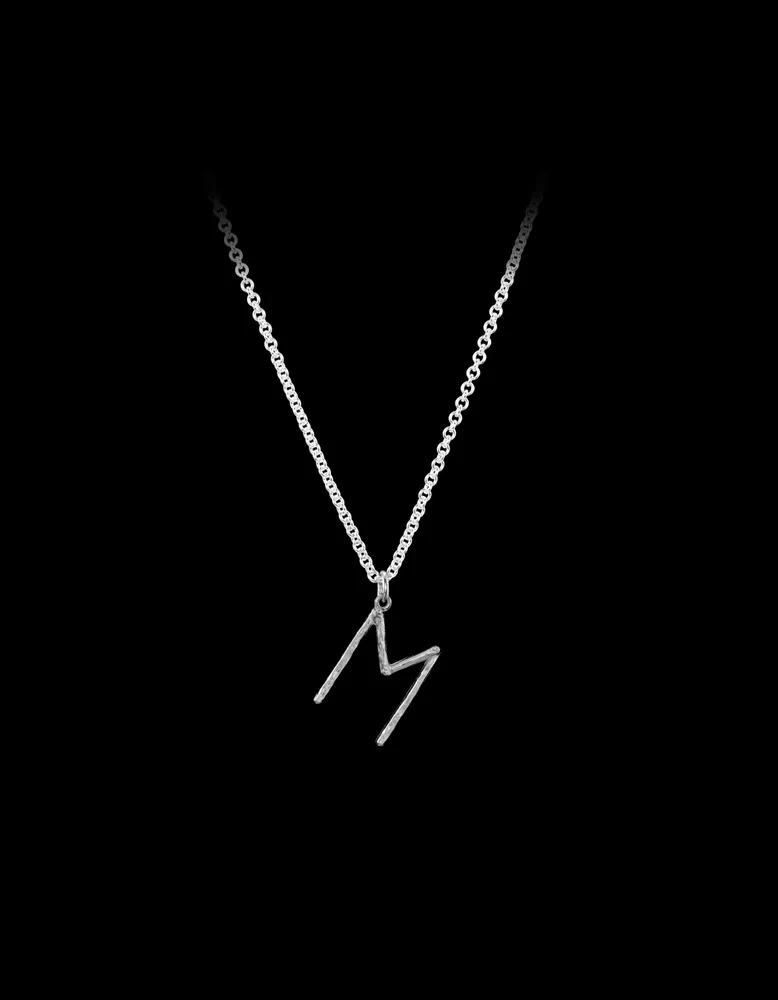 Sterling silver initial letter pendant on a fine chain