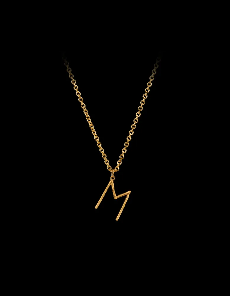 Sculpted Letter Necklace in gold
