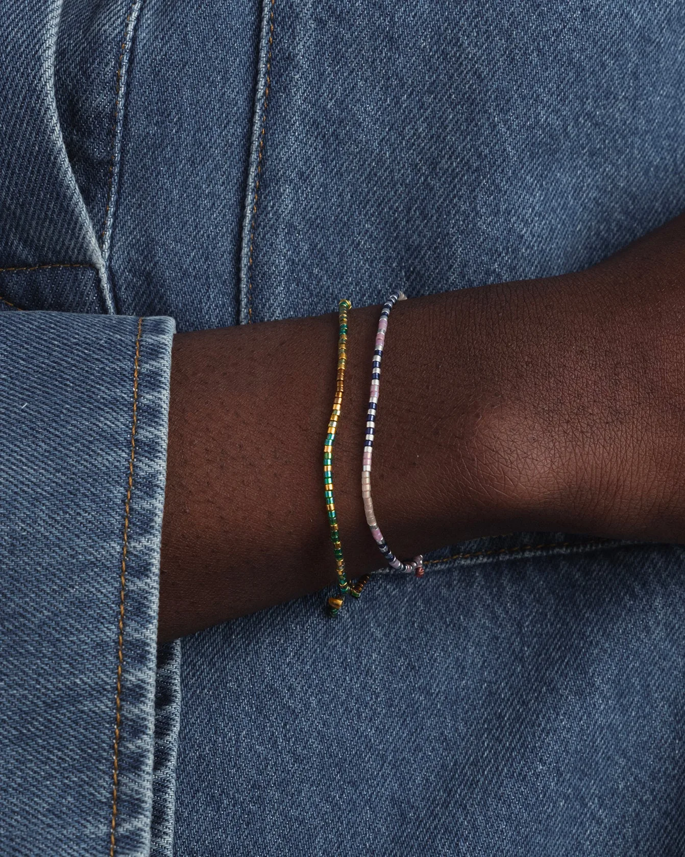 Gold morse code bead bracelet