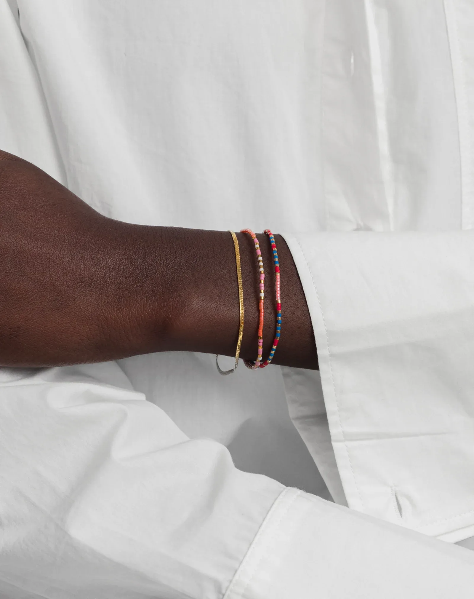 Gold morse code bead bracelet