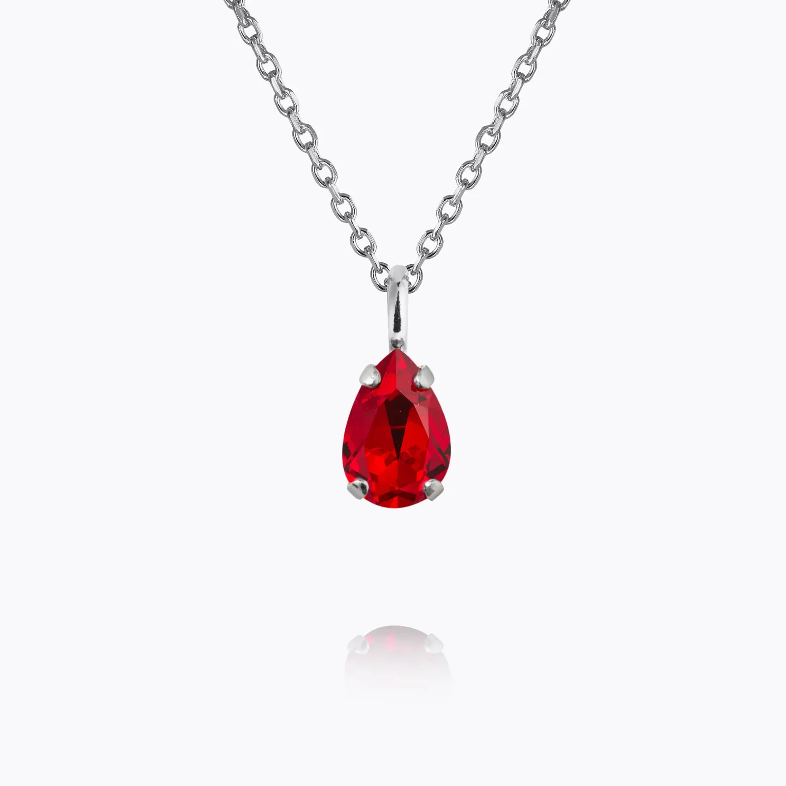 Birthstone Drop Necklace in silver