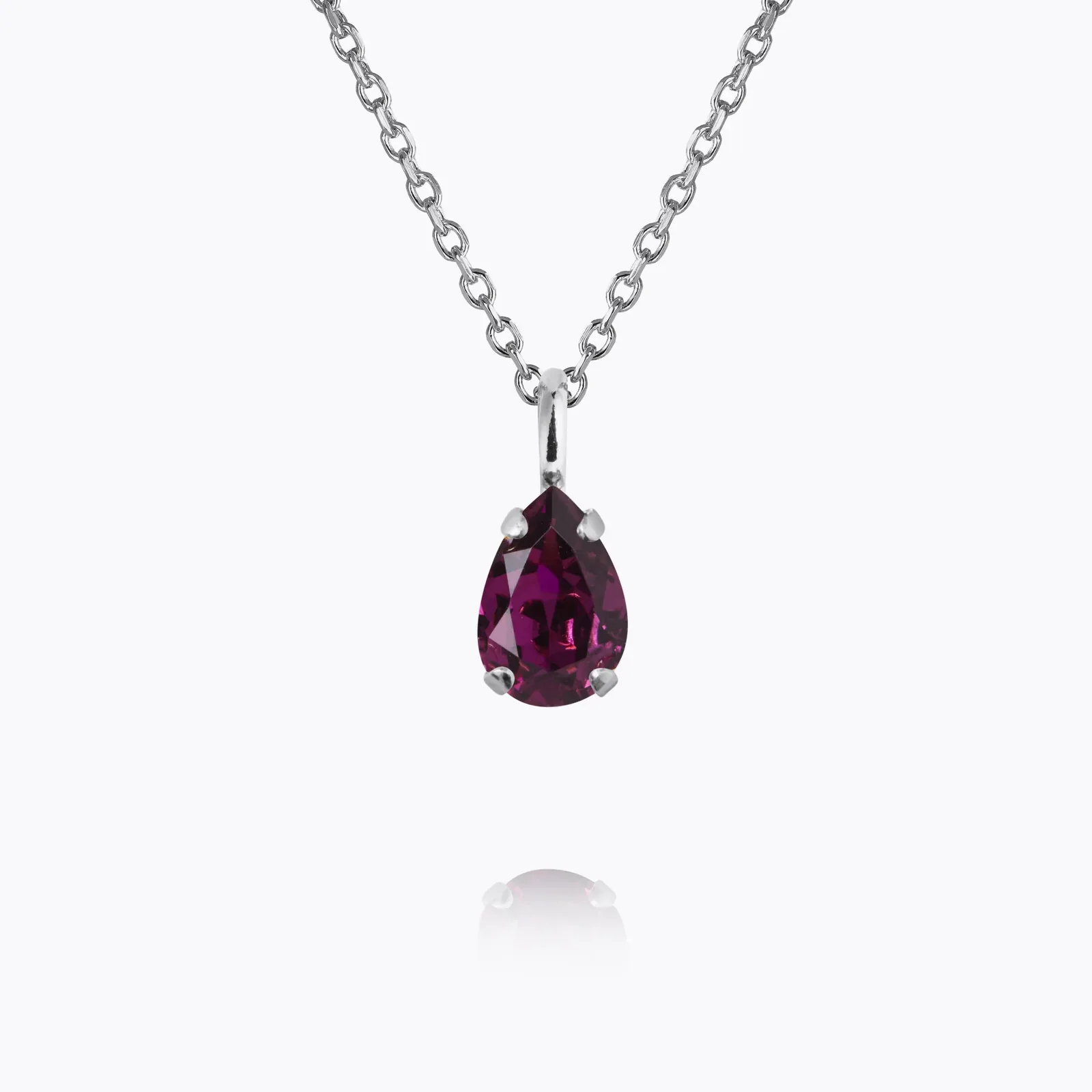 Birthstone Drop Necklace in silver