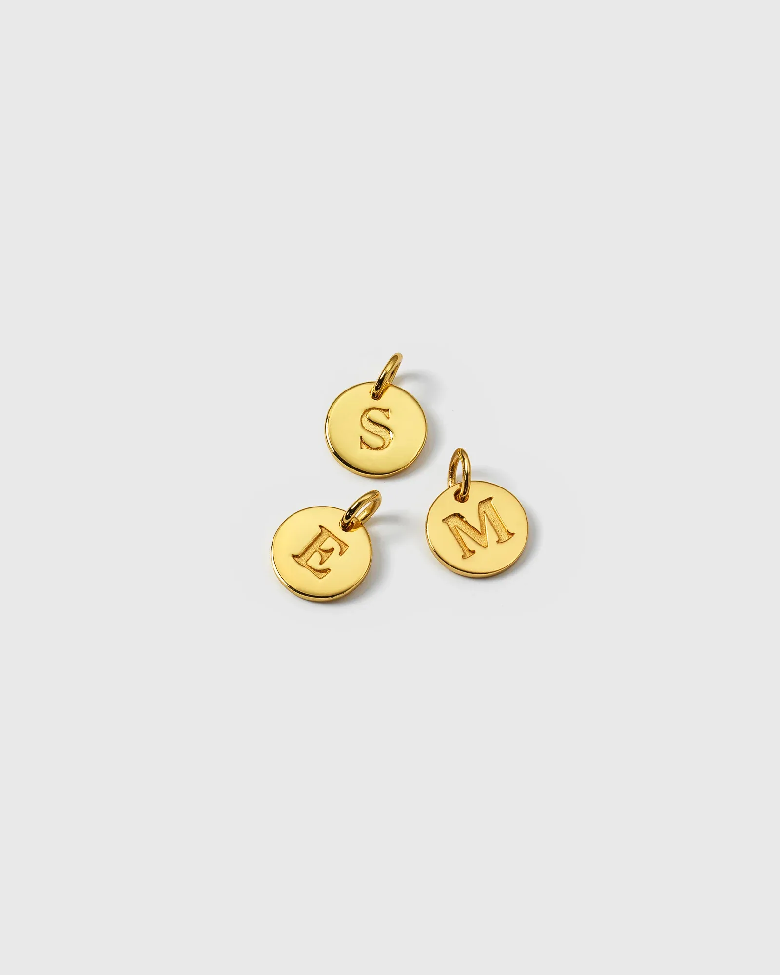 Gold plated mini letter charm