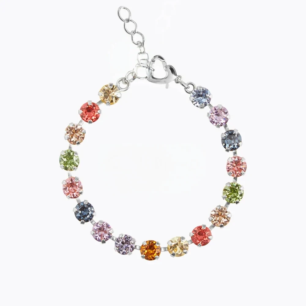 Rainbow Crystal Bracelet in silver