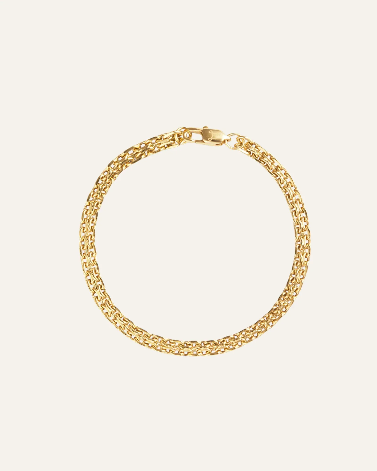 Gold plated steel fine chain bracelet