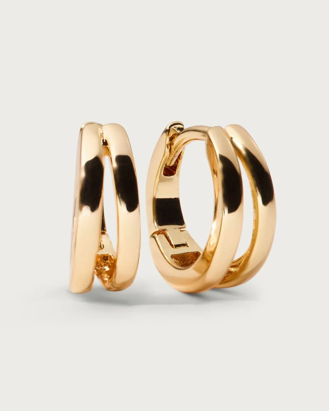 Gold plated twist hoop earrings