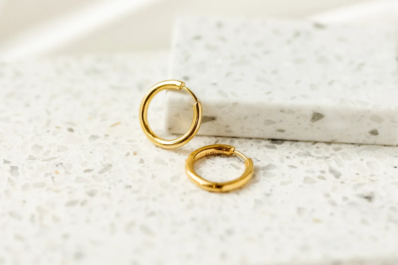 Gold plated silver chunky hoop earrings