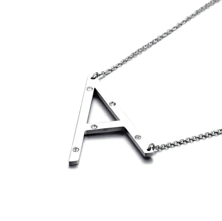Big Letter Necklace in silver