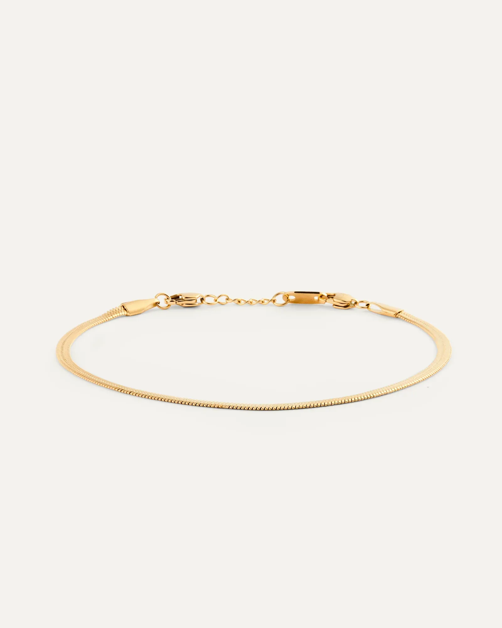 Gold plated steel snake chain bracelet