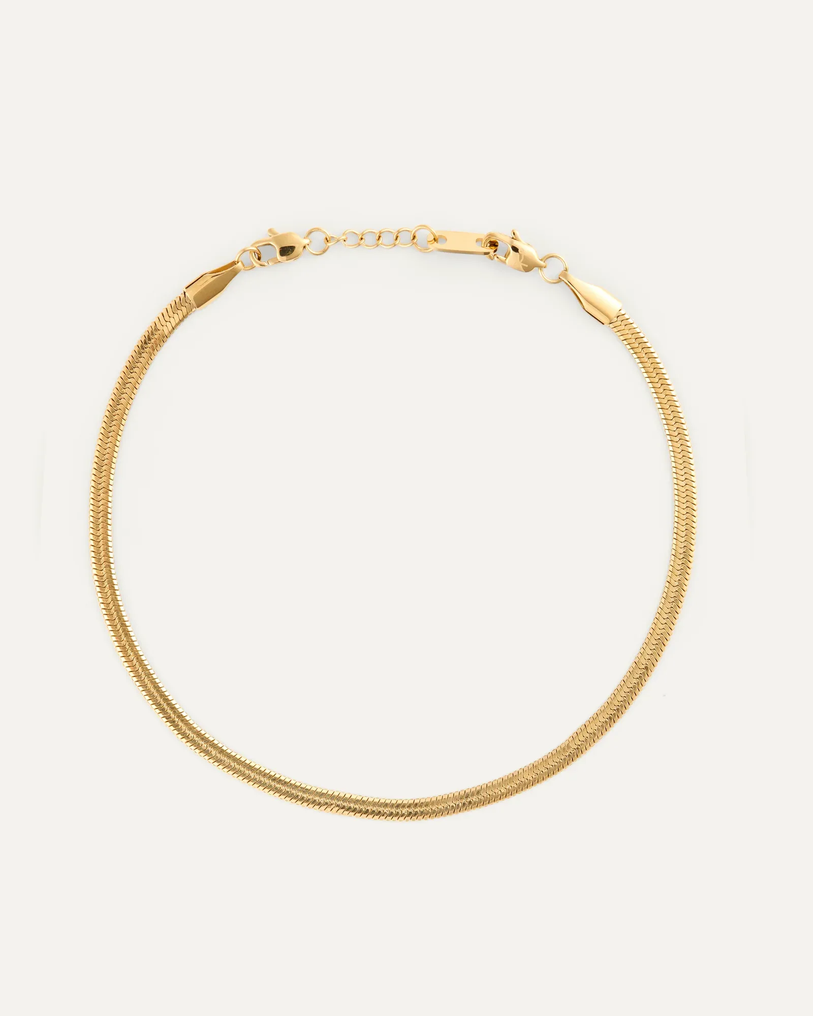 Gold plated steel snake chain bracelet