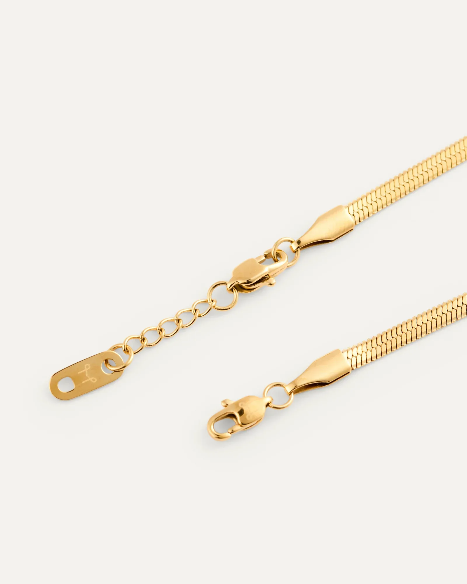 Gold plated steel snake chain bracelet