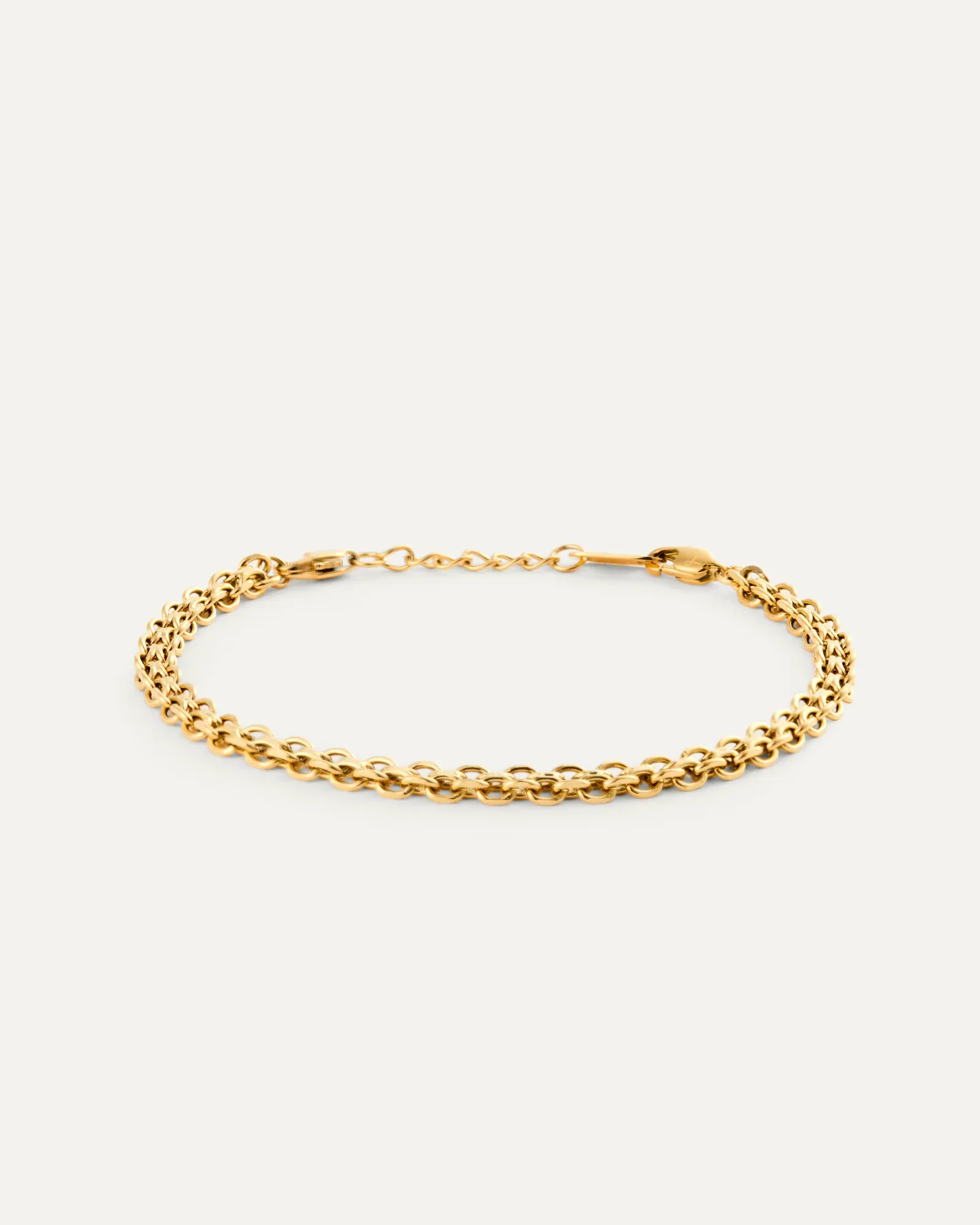 Gold plated steel fine chain bracelet
