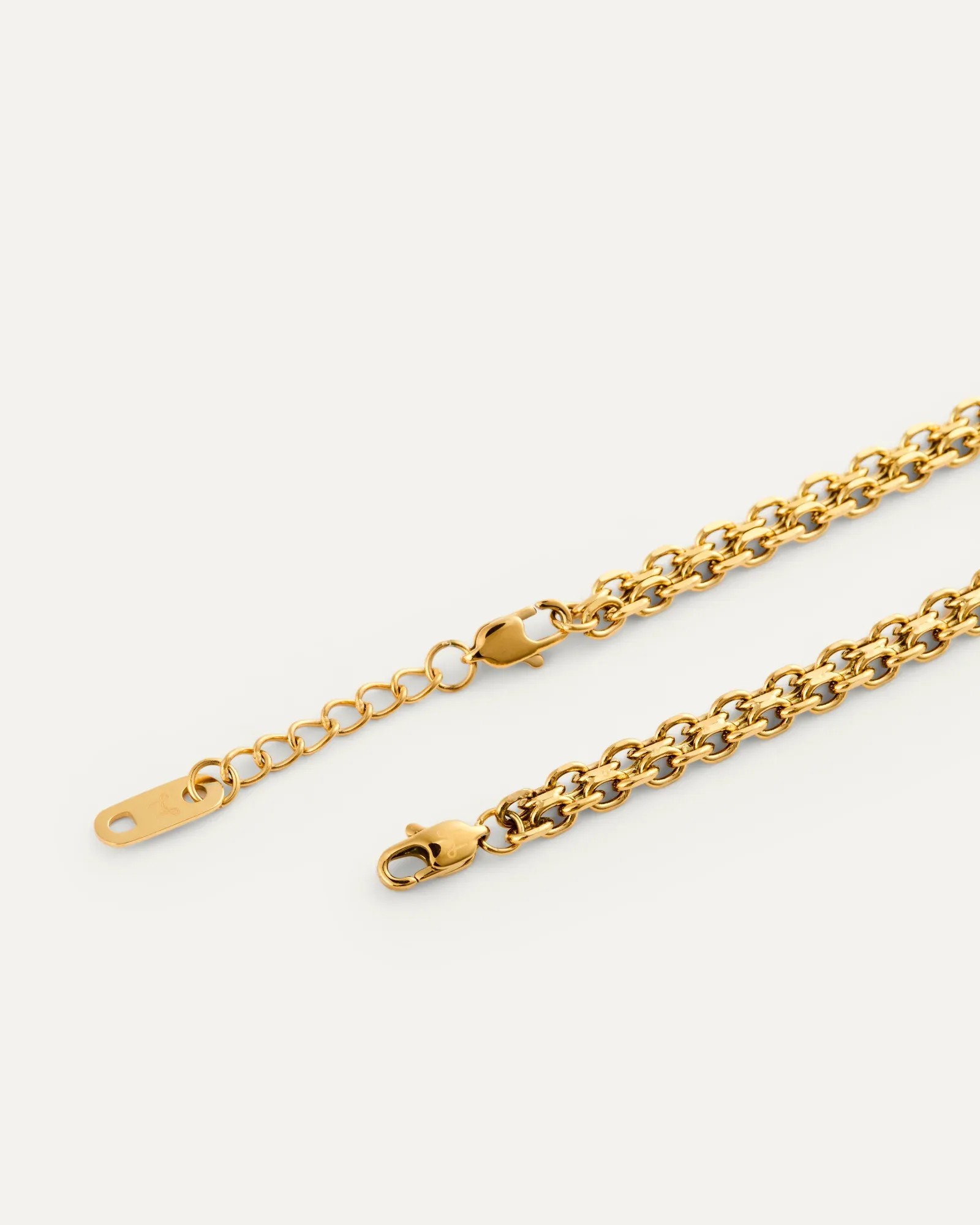 Gold plated steel fine chain bracelet