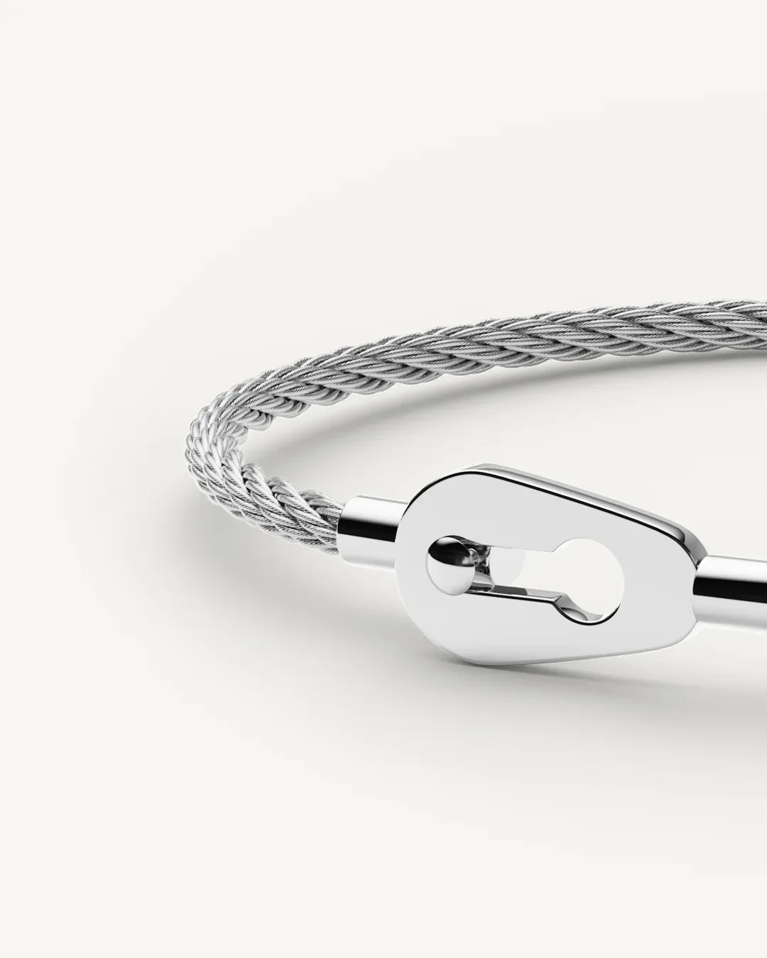 Silver steel cable bracelet