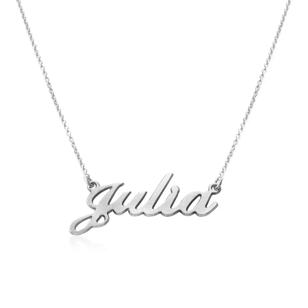 Personalised script name necklace in sterling silver