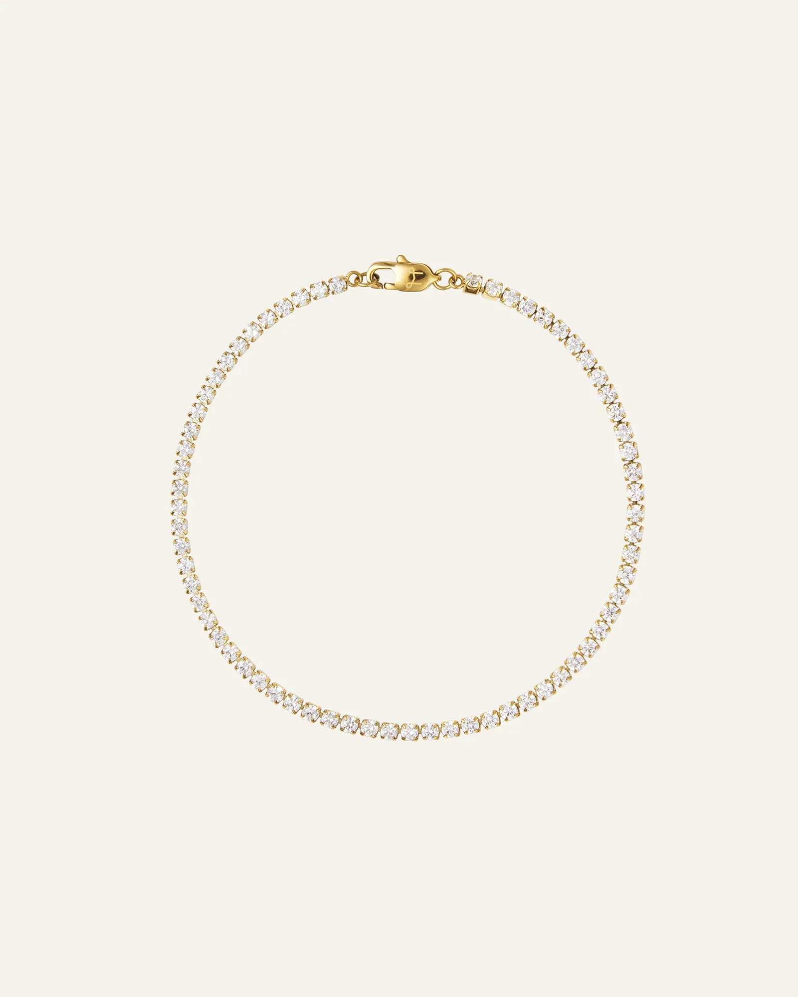 Gold plated steel tennis bracelet set with cubic zirconia