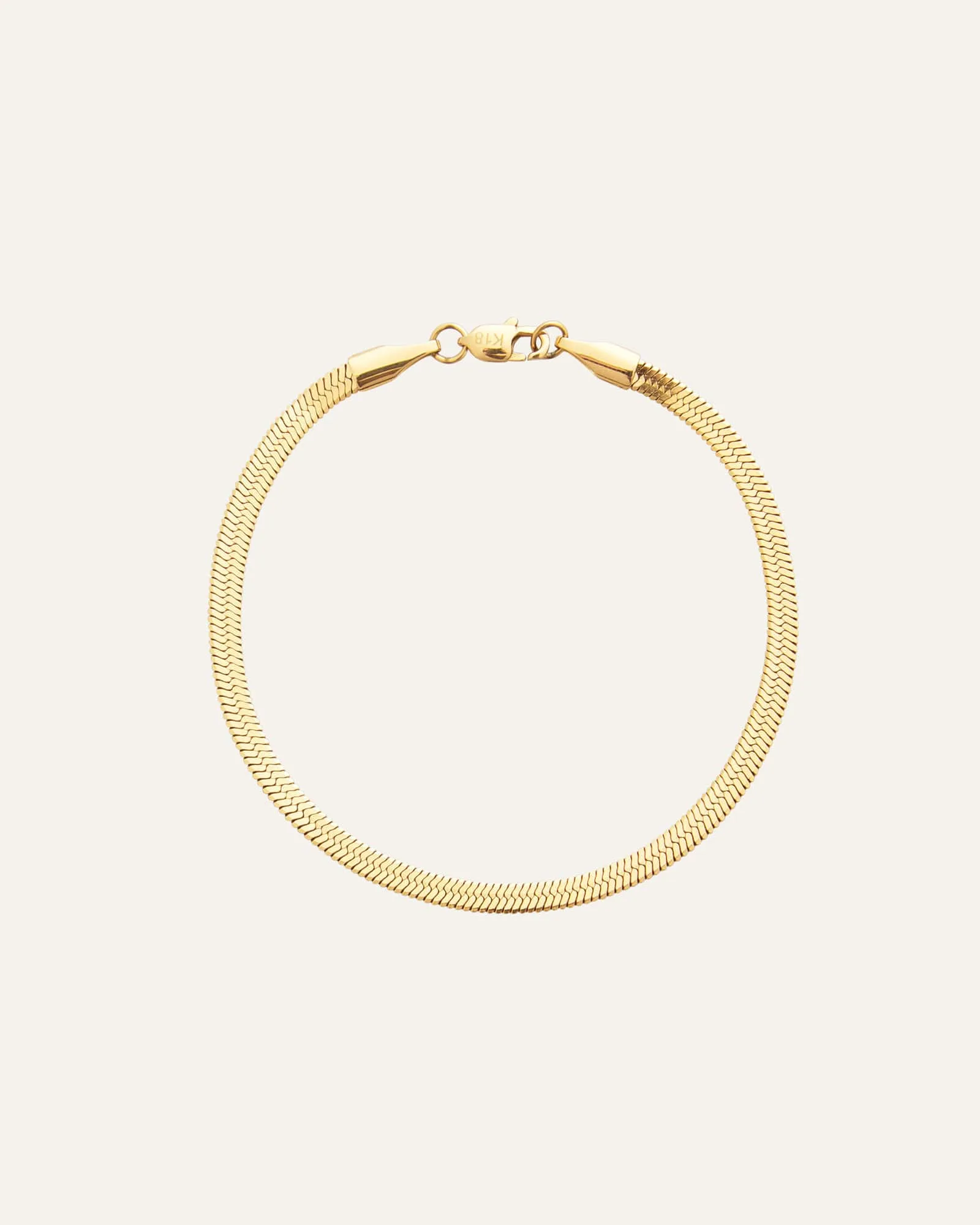 Gold plated steel snake chain bracelet